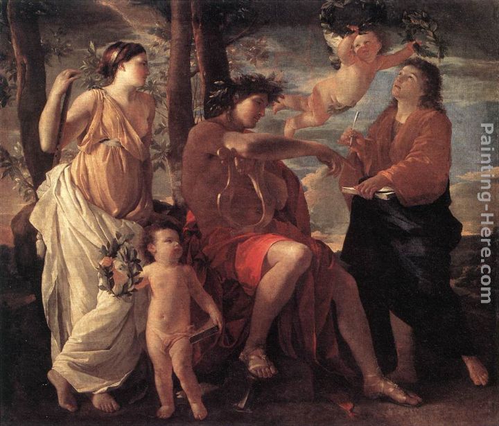 The Inspiration of the Poet painting - Nicolas Poussin The Inspiration of the Poet art painting
